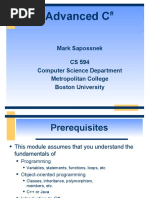 Advanced C: Mark Sapossnek CS 594 Computer Science Department Metropolitan College Boston University