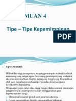 Pertemuan 4 Tipe - Tipe Kepemimpinan