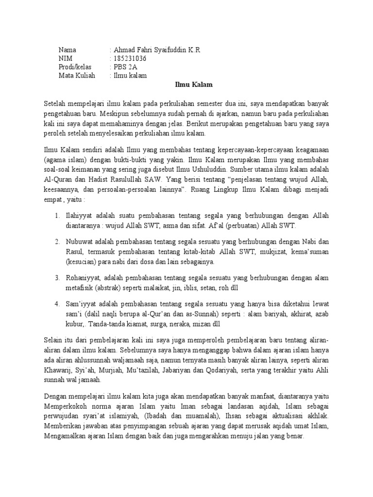 Ilmu Kalam Pdf