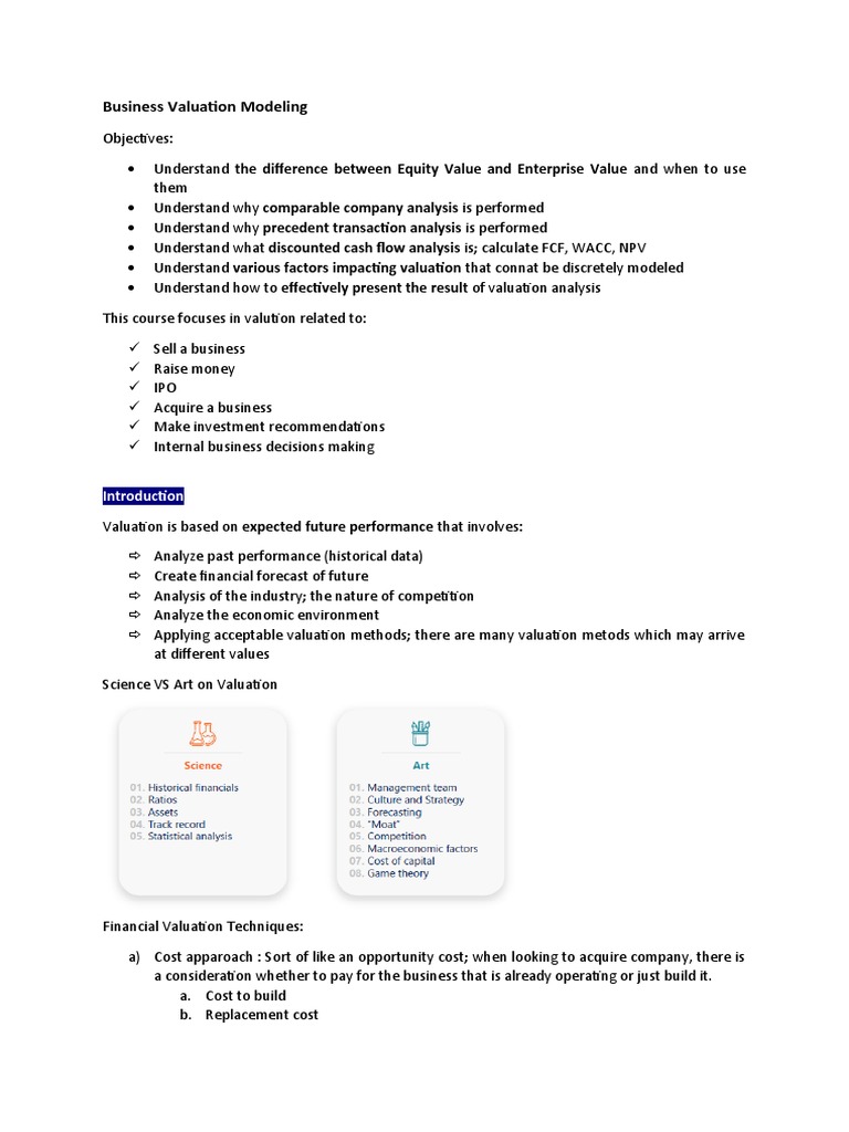 Business Valuation Techniques Explained | PDF | Valuation (Finance ...