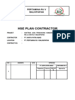 HSE Plan - Kontrak Jasa Pendukung Komunikasi Fungsi Comm, Rel & CSR RU V Balikpapan