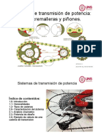 Semana 12. Sistemas de Transmisión de Potencia. Cadenas, Cremalleras y Piñones