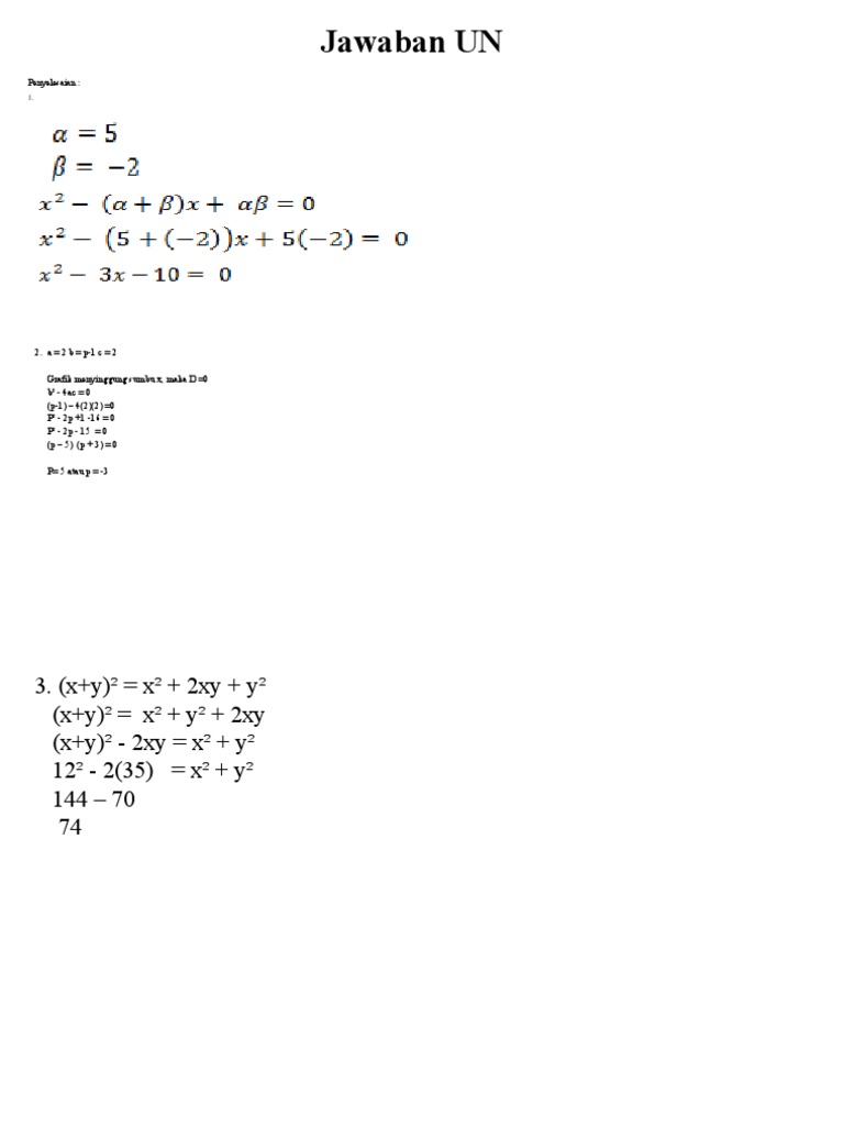 Jawaban UN | PDF | Science & Mathematics