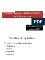 Personnel Administration Systems and Procedures