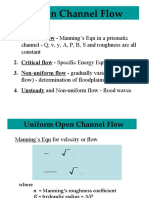 Open Channel Flow: 1. Uniform Flow - Manning's Eqn in A Prismatic