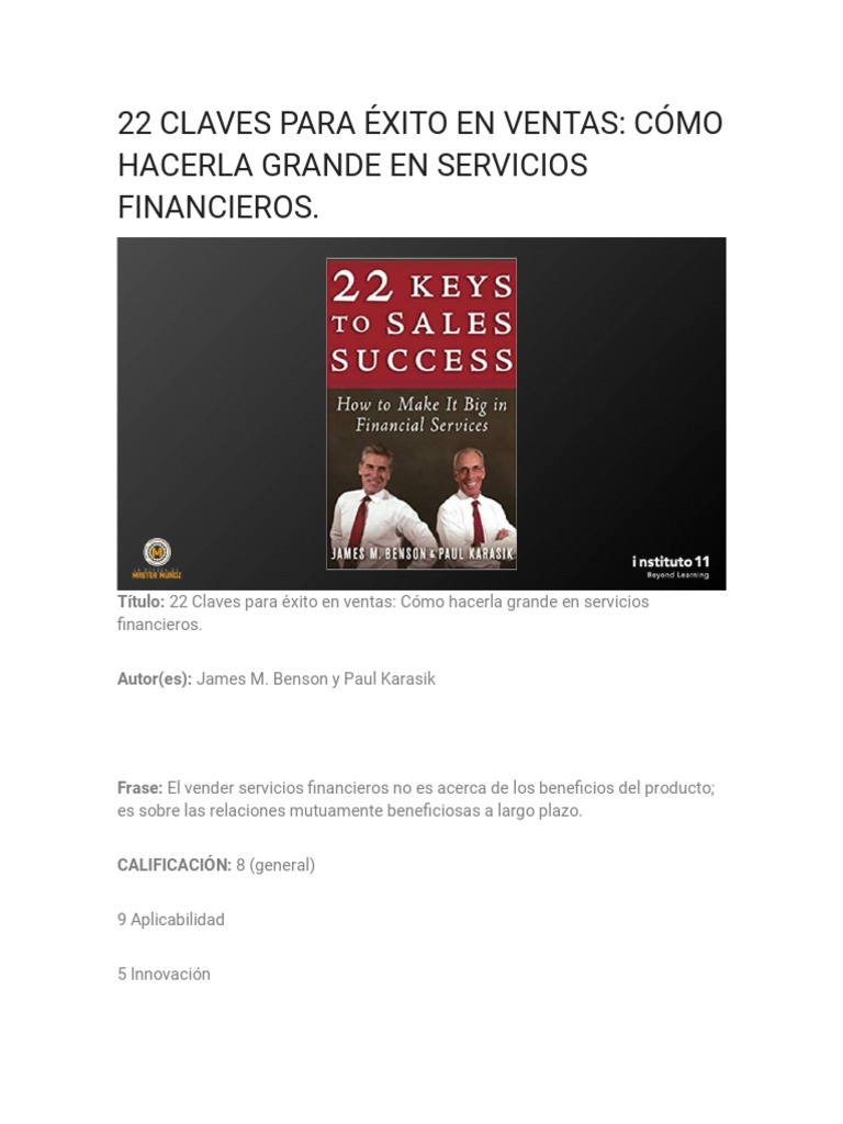 22 Claves para Éxito en Ventas | PDF | Cliente | Marketing