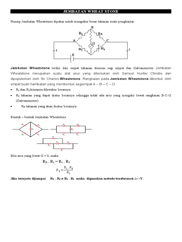 Jembatan Wheatstone | PDF | Sains & Matematika