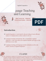 Applied Linguistics in Language Teaching and Learning