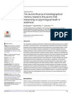 The Neural Influence of Autobiographical Memory Related To The Parent-Child Relationship On Psychological Health in Adulthood