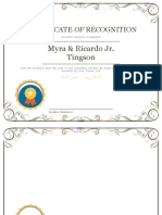 Certificate of RECOGNITION (RICARDO TINGSON)