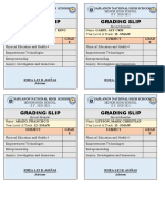 TVL Grading Slip 2nd Sem