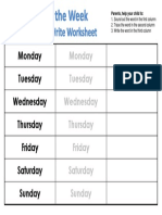 Days of the Week Worksheet 1