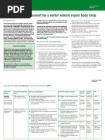 Example Risk Assessment For A Motor Vehicle Repair Body Shop