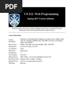 CS 212: Web Programming: Spring 2017 Course Syllabus