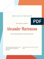Alexander Martensson: Employee of The Month