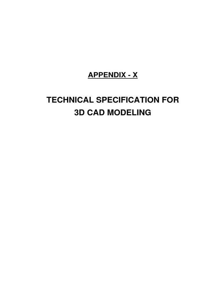Att 16 TECHNICAL SPECIFICATION FOR 3D CAD MODELING PDF 3 D Modeling Specification