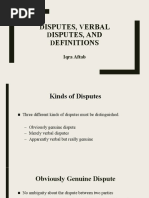 D V D D: Isputes, Erbal Isputes, and Efinitions