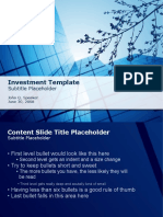 Investment Template: Subtitle Placeholder