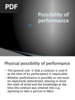 Possibility of Performance and Terms of Contract