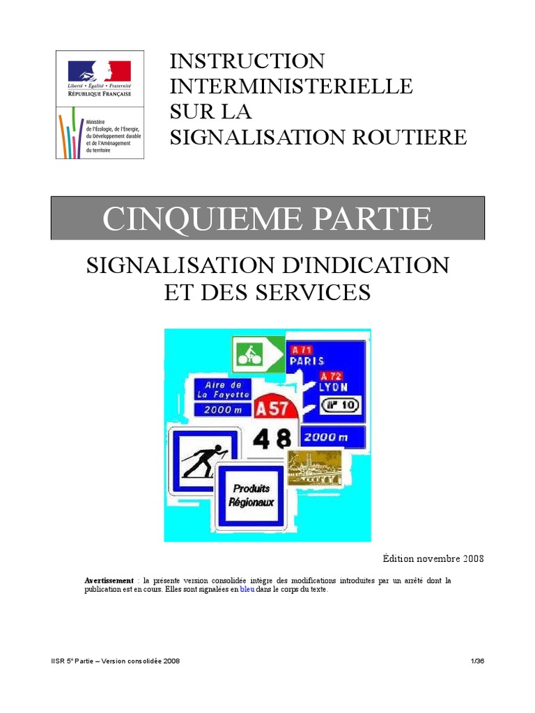 IISR 5ème Partie : Signalisation Routière | PDF | Autoroute | Transport ...