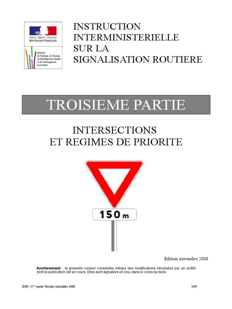 Signalisation Routière : Intersections et Priorités | PDF | Feu de ...