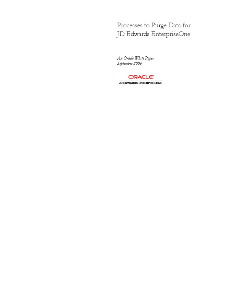 E1upgrade Purge Tables PDF Electronic Data Interchange Accounts Payable