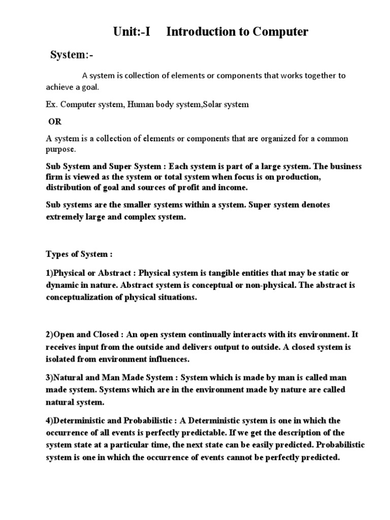 Unit 1 Introduction of Computer | Download Free PDF | Personal ...