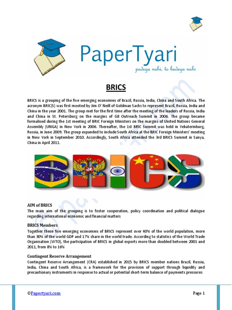 BRICS - Brazil Russia India China South Africa - Papertyari | PDF ...