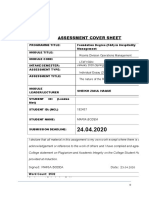 Assessment Cover Sheet: Rooms Division Operations Management LT4F15GN