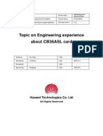 Topic On Engineering Experience About CB36ASL Card: Huawei Technologies Co, LTD