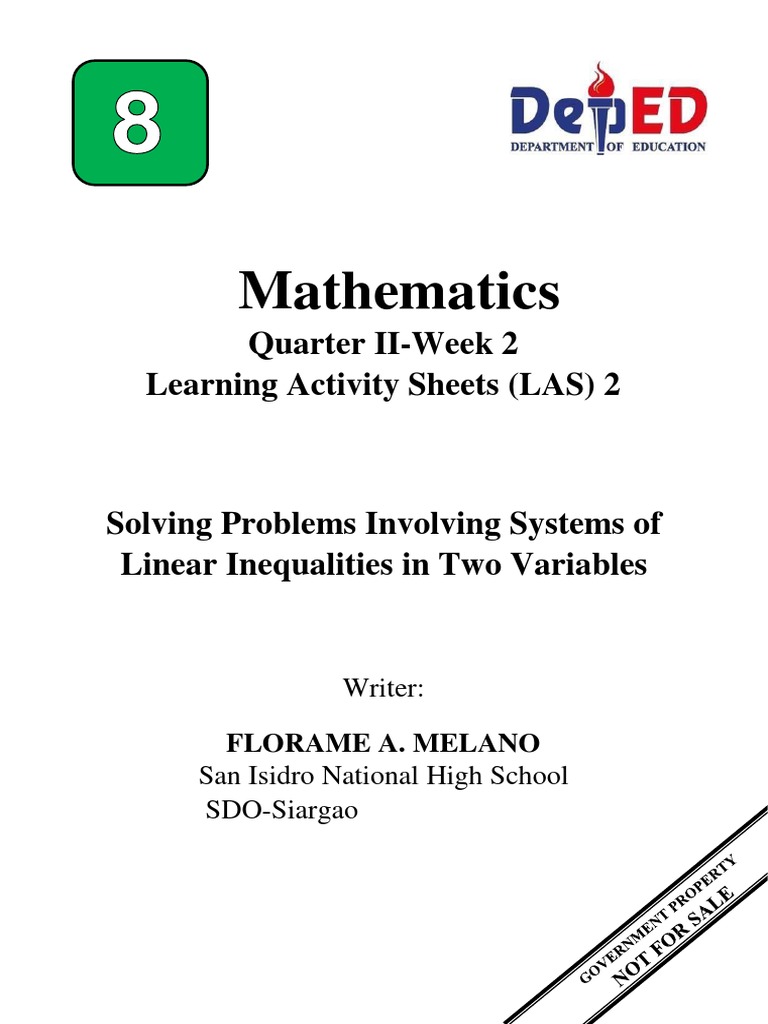 Math 8 q2 week 2 las 2 pdf linearity equations