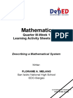 Mathematics: Quarter III-Week 1 Learning Activity Sheets (LAS)