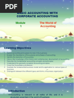 ACCT 101 Module 1 - The World of Accounting