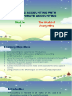 ACCT 101 Module 1 - The World of Accounting