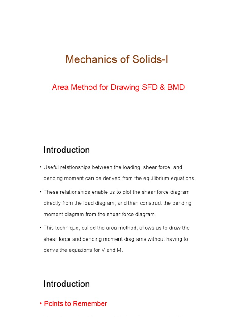 Area Method for SFD & BMD Diagrams | PDF | Bending | Shear Stress