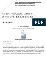 SA Tawhid - Hurqalya Publications - Center For Shaykhī and Bābī-Bahā'ī Studies