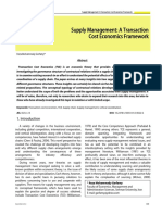 (South East European Journal of Economics and Business) Supply Management - A Transaction Cost Economics Framework