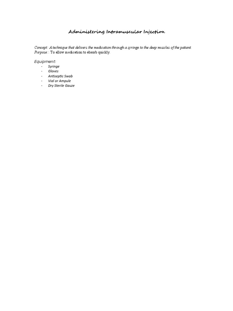Intramuscular Injection Rationale | PDF | Injection (Medicine) | Drugs
