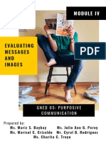 Evaluating Messages AND Images: Gned 05: Purposive Communication