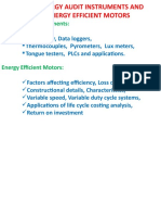 Unit - Iv: Energy Audit Instruments and Energy Efficient Motors