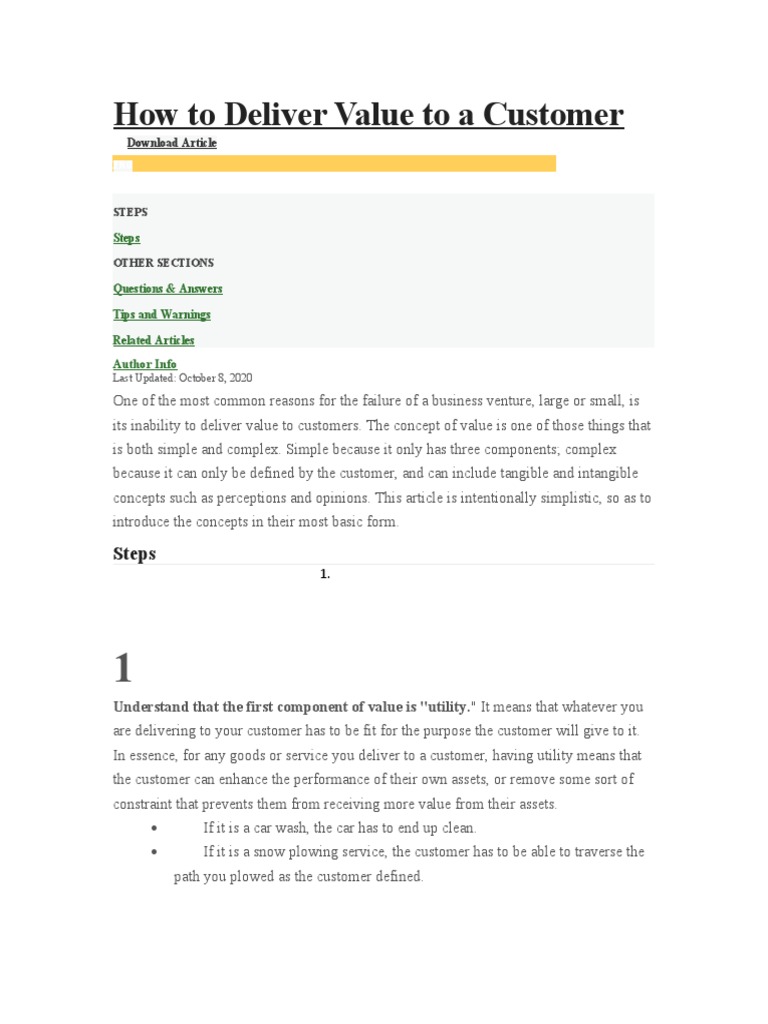 Delivering Customer Value Essentials | PDF | Value (Economics) | Marketing
