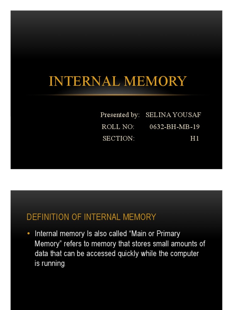 Understanding the Types and Functions of Internal Computer Memory | PDF ...