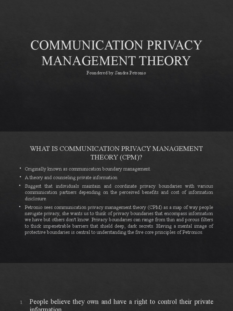essay about communication privacy management theory