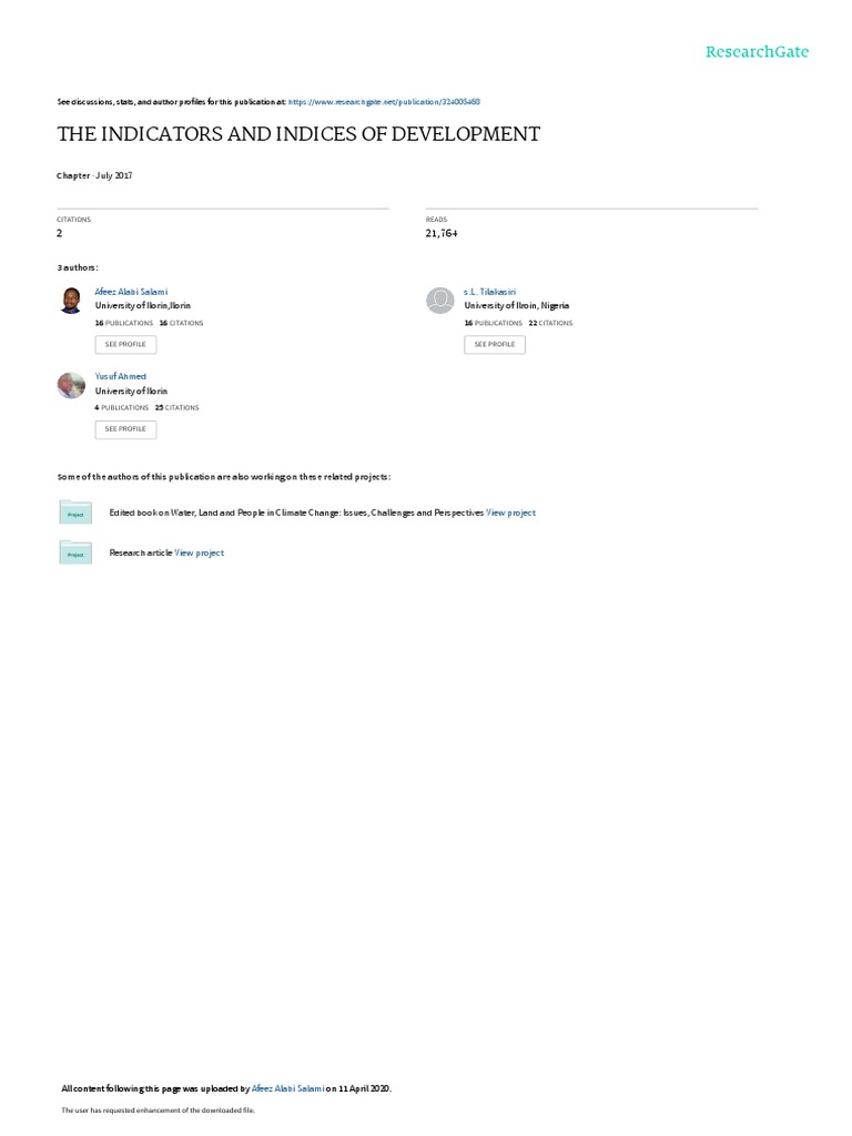 Development Indicators and Indices Explained | PDF | Human Development ...