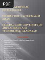 Course: Artificial Intelligence Instructor: Naveed Kazim Khan Federal Urdu University of Arts, Science and Technology, Islamabad