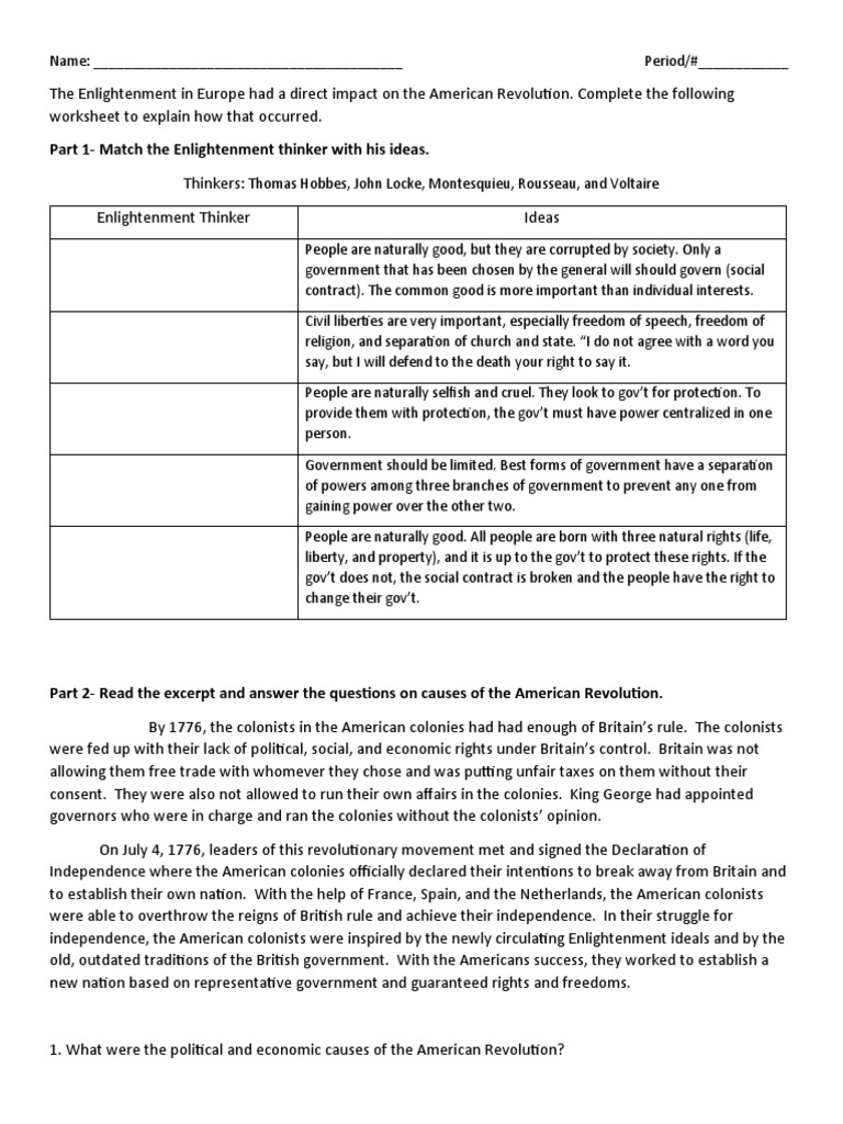 Enlightenment's Role in American Revolution | PDF | Liberty | United ...