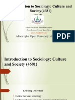 Introduction To Sociology: Culture and Society (4681) ) : Allam Iqbal Open University Islamabad