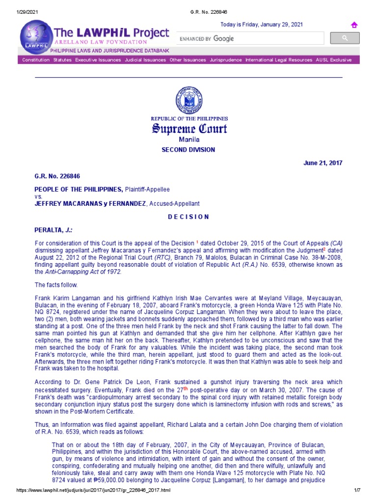 Appeal Decision on Carnapping Case | PDF | Robbery | Crime & Violence