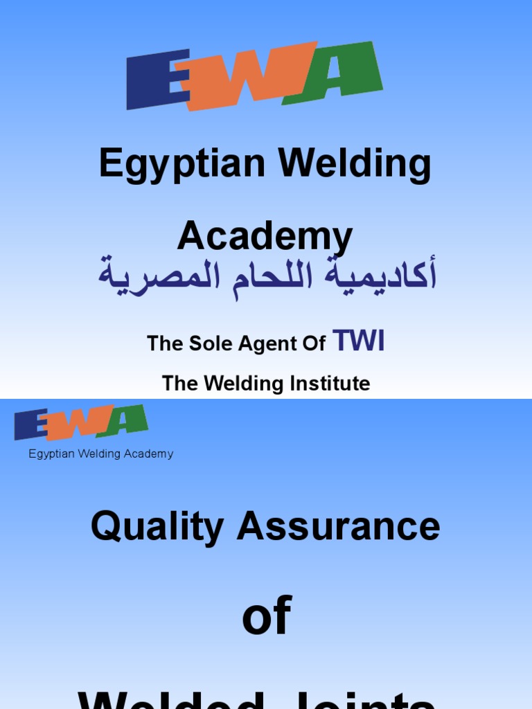 Egyptian Welding Academy The Sole Agent of The Welding Institute PDF