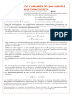 Valor Esperado y Varianza de Una Variable Aleatoria Discreta